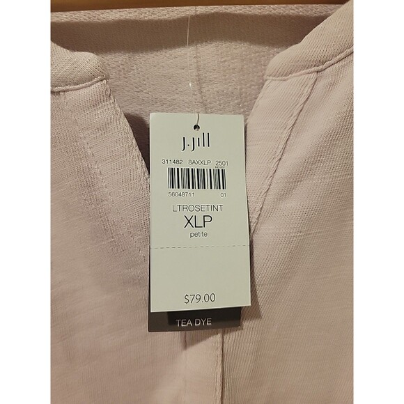 NWT J. Jill Shirt Pure Jill Tea Dyed Organic Cotton Tunic Size XL Petite Pink - Picture 3 of 9